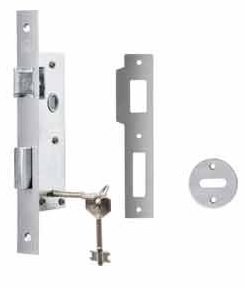 Cerradura 125 seguridad pta aluminio (209) en bolsa  Key Master /